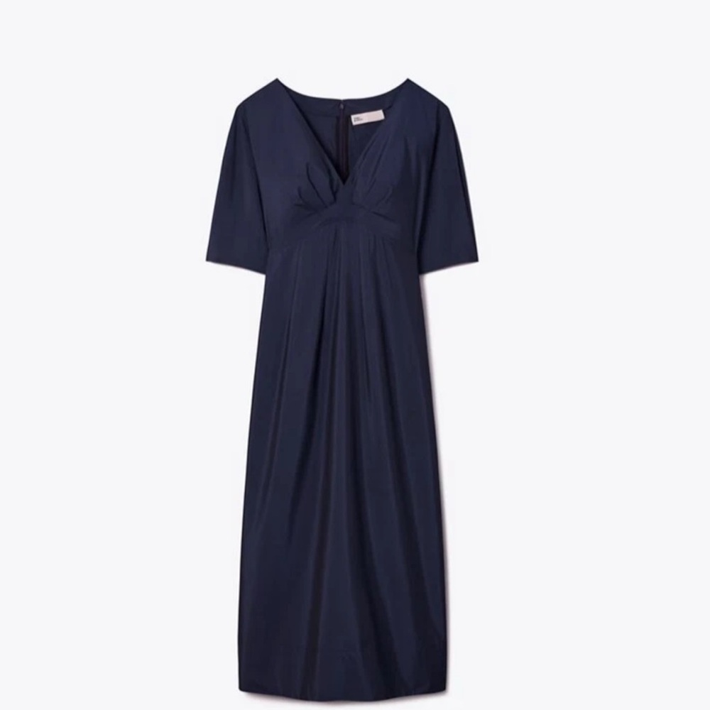 Tory Burch V-Neck Poplin Dress In Black Size: 2